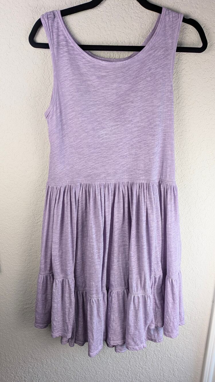 Anthropologie Saturday Sunday Knit Dress XS 100% Cotton Lavender Sleeveless READ